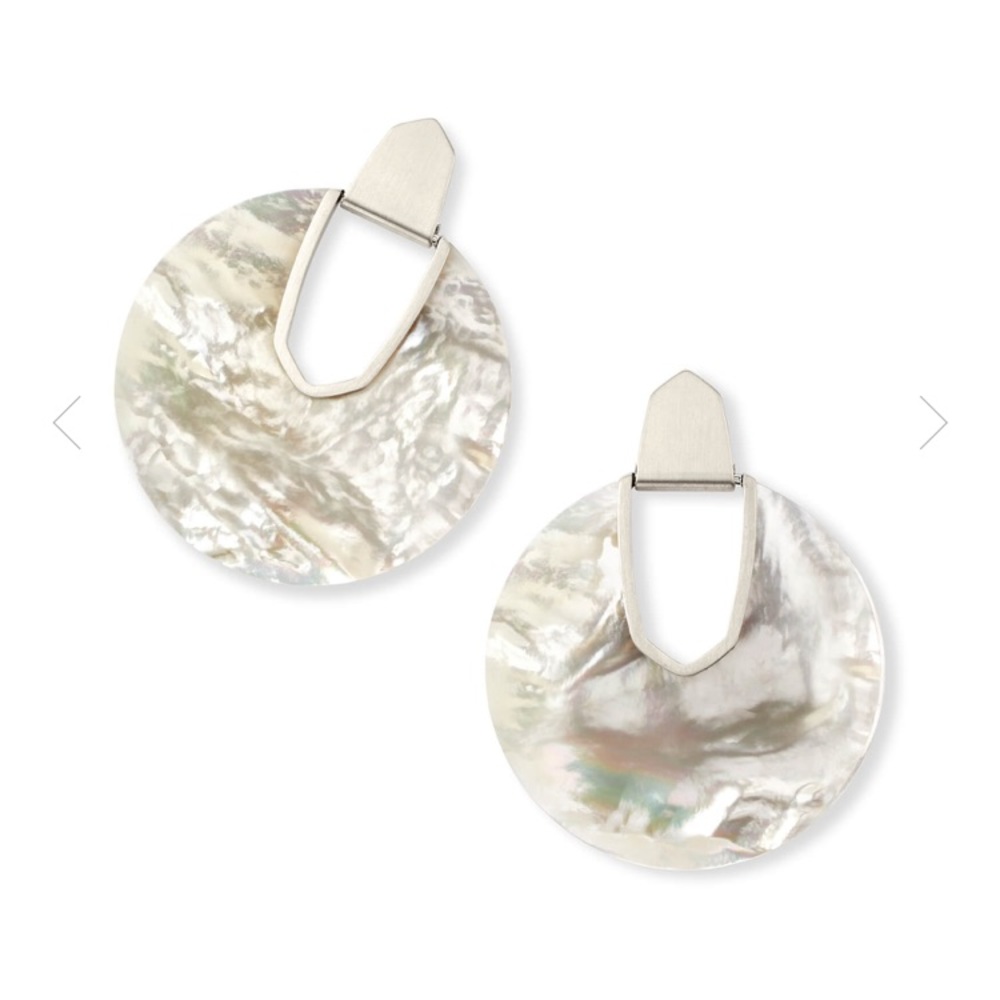 Diane Silver Earrings, Ivory Mother Of Pearl